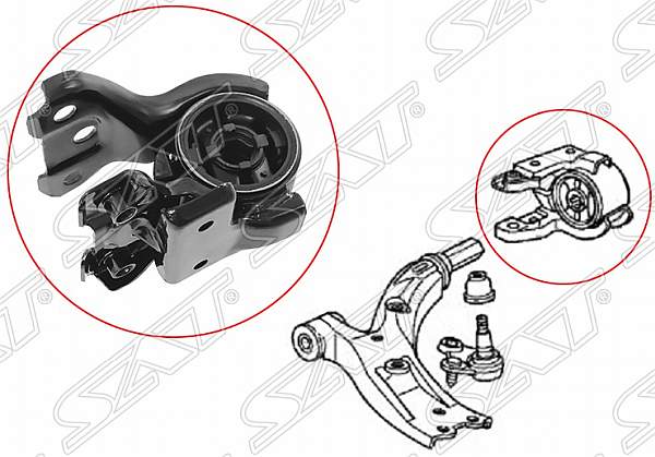 Сайлентблок перед. рычага задний Honda CR-V RE 07- / RM 12- прав. <b>SAT ST-51395-SWA-E02</b> - изображение