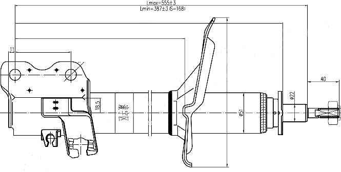 Стойка передняя NISSAN X-TRAIL 00-07 прав. <b>SAT ST-54302-8H725</b> - изображение