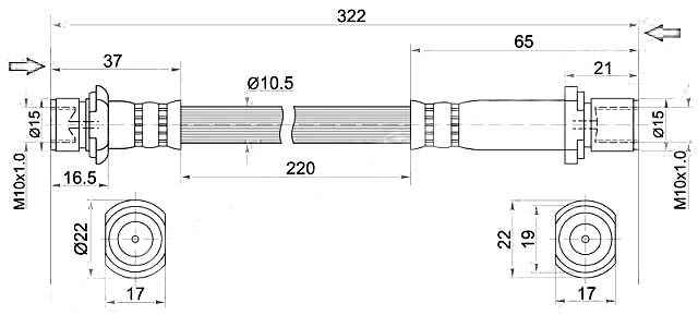 Шланг тормозной задний (Таиланд) TOYOTA 4RUNNER / FJ CRUISER / LAND CRUISER PRADO / LEXUS GX460 08- лев.=прав. <b>SAT ST-90947 Шланг тормозной задний (Таиланд) TOYOTA 4RUNNER / FJ CRUISER / LAND CRUISER PRADO / LEXUS GX460 08- лев.=прав. <b>SAT ST-90947-02G18</b> - изображение