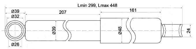 Амортизатор задний MITSUBISHI CANTER 87- FE1# / FE3# / FE425 / FB# лев.=прав. <b>SAT ST-MB161496</b> - изображение Амортизатор задний MITSUBISHI CANTER 87- FE1# / FE3# / FE425 / FB# лев.=прав. <b>SAT ST-MB161496</b> - изображение