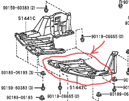 Защита двигателя TOYOTA CORONA PREMIO / CARINA / GAIA / IPSUM 96-01 лев. (пр-во Тайвань) <b>SAT ST-TY46-025-2</b> - изображение 1