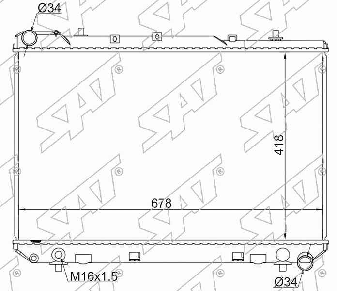 Радиатор SSANGYONG KORANDO 95-06 / TAGAZ TAGER 08-14 <b>SAT SY0003-D</b> - изображение Радиатор SSANGYONG KORANDO 95-06 / TAGAZ TAGER 08-14 <b>SAT SY0003-D</b> - изображение