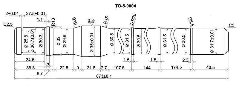 Полуось FR TOYOTA Land Cruiser 80 / 105 (длинная) - лев. <b>SAT TO-5-9004</b> - изображение