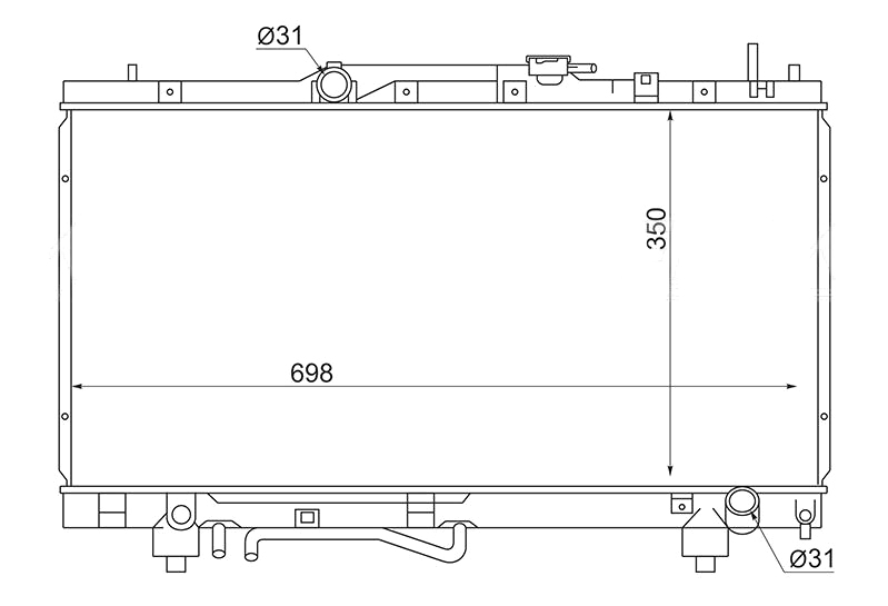 Радиатор TOYOTA CORONA PREMIO / CARINA / CALDINA ST19# / ST21# 96-02 <b>SAT TY0002-ST210</b> - изображение