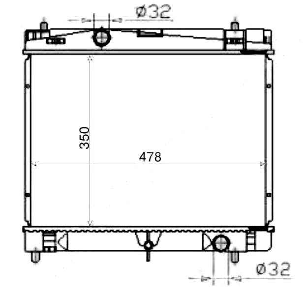 Радиатор TOYOTA YARIS / VITZ / RACTIS / IST ZSP110 1 / 2NZ-FE 05- MT / CVT <b>SAT TY0003-CP100</b> - изображение