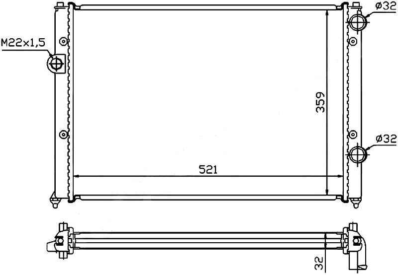 Радиатор VOLKSWAGEN PAS B4 1.6 / 1.8 / 2.0 93-96 <b>SAT VW0002</b> - изображение