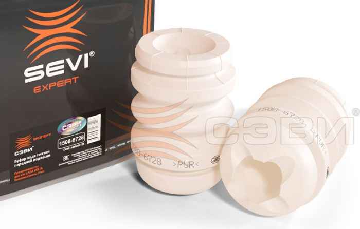 Отбойники стоек передних ВАЗ 2180 Vesta (2 шт) полиуретан 8450006728 <b>СЭВИ-ЭКСПЕРТ 1508-6728</b> - изображение