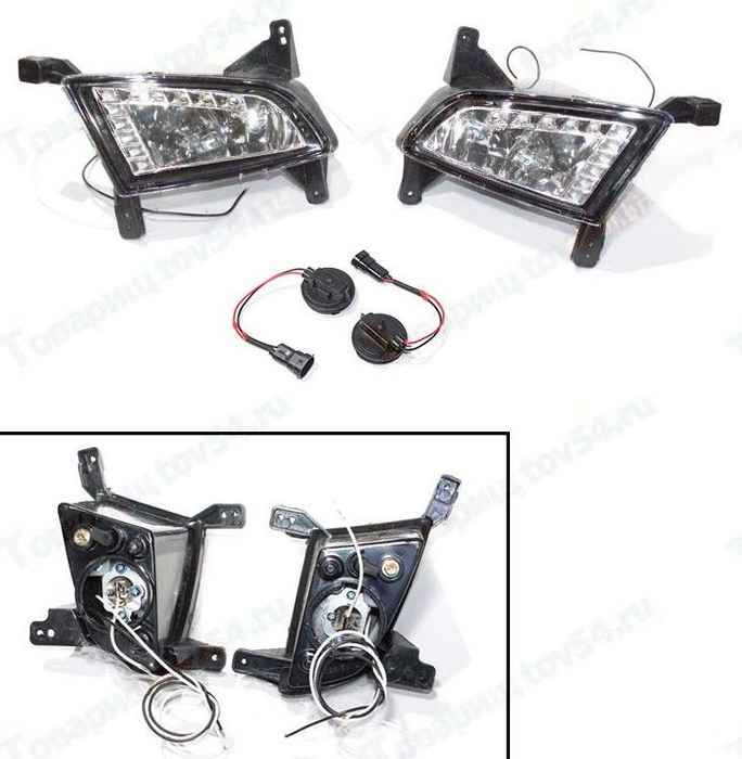 Фары противотуманные ВАЗ 2170 Приора нового образца белые с диодами (комплект 2шт) <b>СЭВИЕМ 2170-43743011-20</b> - изображение