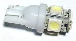 Лампа (LS07) светодиодная T10-SMD5 (W2,1x9,5d) б/ц 5 SMD белая 12V SkyWay S08201124  - изображение