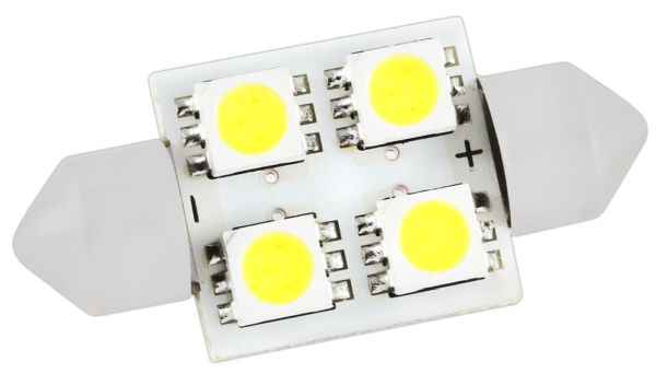 Лампа (LS65) светодиодная 1131-SMD4 T11x31 (SV8,5-8) 31мм 4 SMD белая 12V SkyWay S08201170 - изображение
