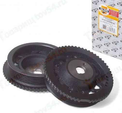 Шкив коленвала ВАЗ 2110 под ремень генератора (под штифт) цельный чугун <b>SLON 2110-1005060-25</b> - изображение