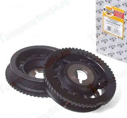 Шкив коленвала ВАЗ 2112 под ремень генератора (под шпонку) цельный чугун <b>SLON 2112-1005060-25</b> - изображение