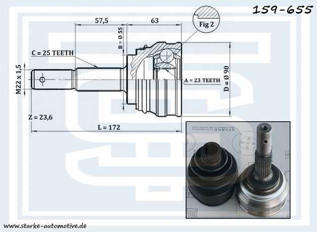 Шрус 159-655 <b>STARKE 159655</b> - изображение