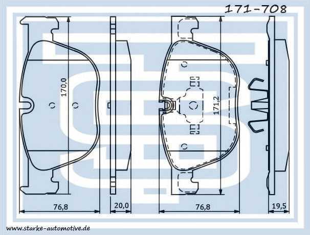 Колодки Fr <b>STARKE 171708</b> - изображение Колодки Fr <b>STARKE 171708</b> - изображение