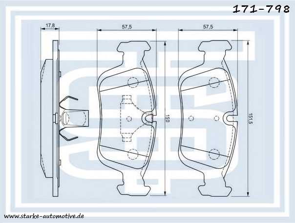 Колодки тормозные перед. BMW E36E46 <b>STARKE 171798</b> - изображение