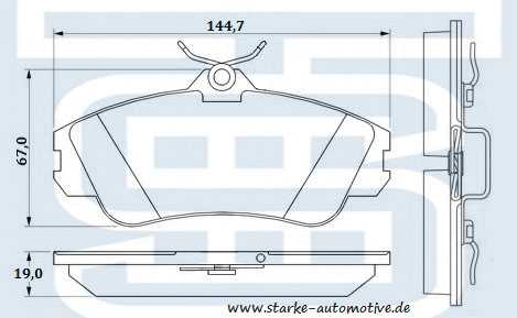 Колодки тормозные передние <b>STARKE 173613</b> - изображение Колодки тормозные передние <b>STARKE 173613</b> - изображение