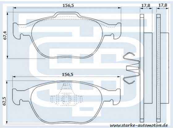 Колодки тормозные перед. 176-725 <b>STARKE 176725</b> - изображение