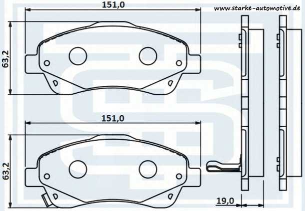 Колодки тормозные перед. TOYOTA AVENSIS (T25) <b>STARKE 179800</b> - изображение