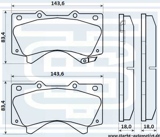 Колодки тормозные перед. TOYOTA LAND CRUISER (J20) <b>STARKE 179802</b> - изображение