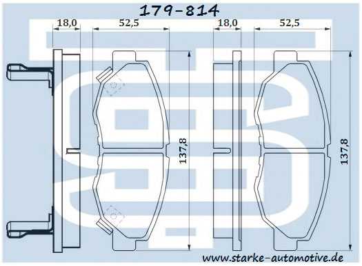Колодки тормозные перед. HONDA ACCORD IV <b>STARKE 179814</b> - изображение