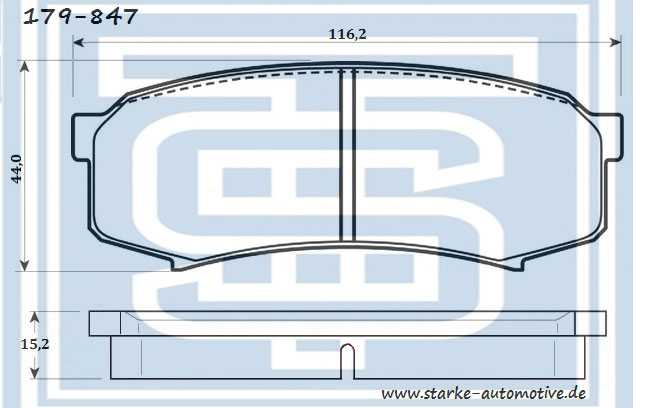 Колодки тормозные зад. TOYOTA LAND CRUISER (J7J8J12) <b>STARKE 179847</b> - изображение