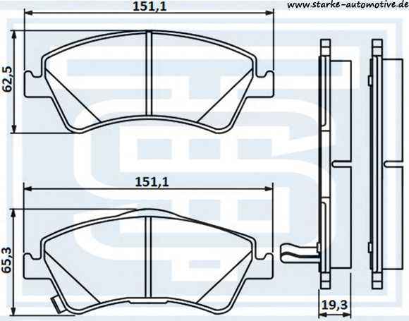 Колодки тормозные перед. TOYOTA AVENSIS (T27) <b>STARKE 179880</b> - изображение