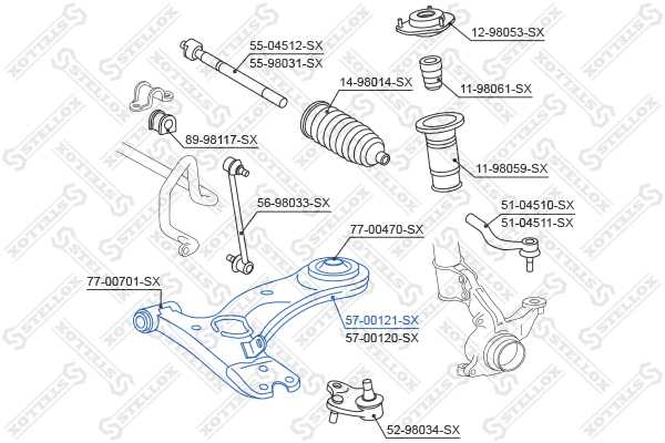 57-00121-SX_рычаг левый_ Toyota RAV 4 IIIII all 00> <b>STELLOX 5700121SX</b> - изображение