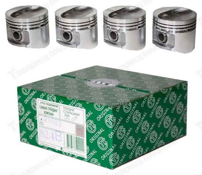 Поршни ВАЗ 21083 (82,4) группа B (с пальцами) <b>СТК 21083-1004015-31</b> - изображение Поршни ВАЗ 21083 (82,4) группа B (с пальцами) <b>СТК 21083-1004015-31</b> - изображение