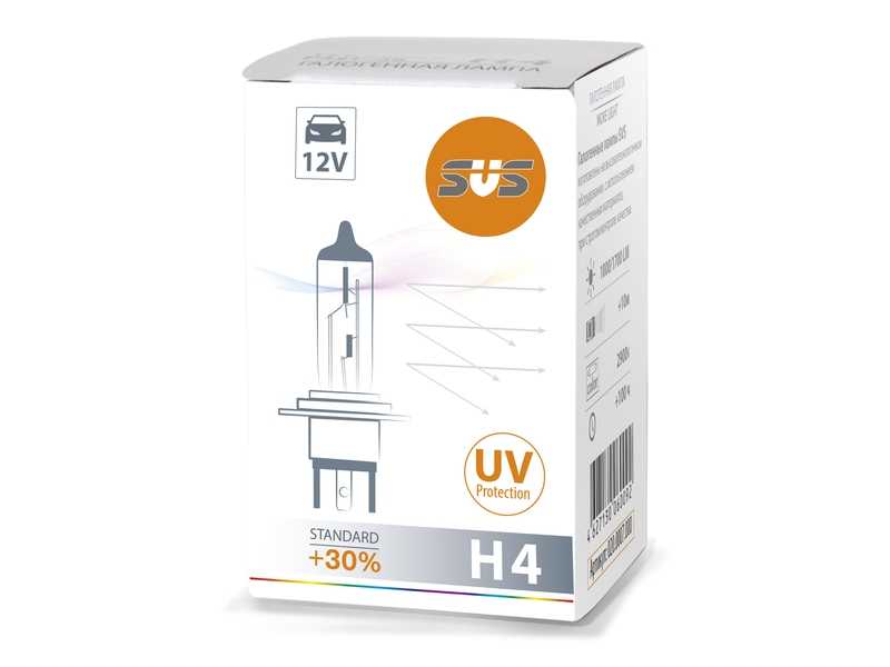 Лампа галогенная H4 12V 6055W P43t Standard +30,1 шт <b>SVS 0200007000</b> - изображение 1