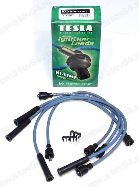 Провода в/в ВАЗ 2101-07 Тесла Стандарт зеленая <b>Чехия T134H</b> - изображение