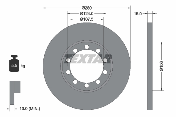 Диск тормозной <b>TEXTAR 92152003</b> - изображение