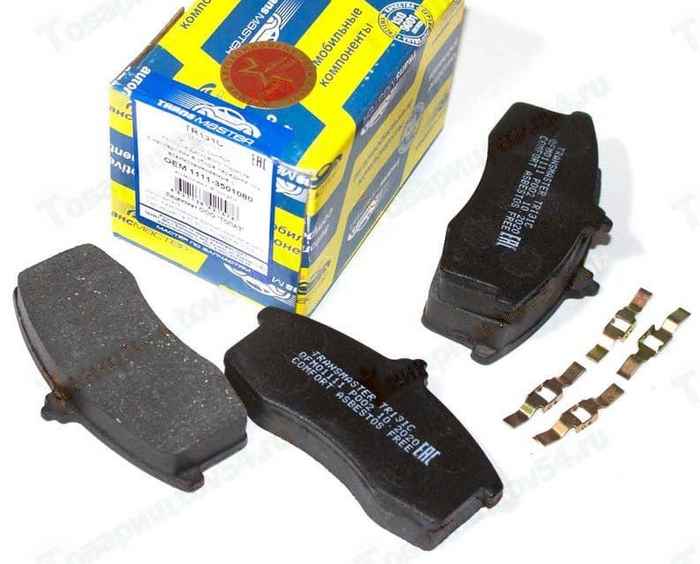 Колодки тормозные передние ВАЗ 1111 Ока <b>ТРАНСМАСТЕР TR131C</b> - изображение