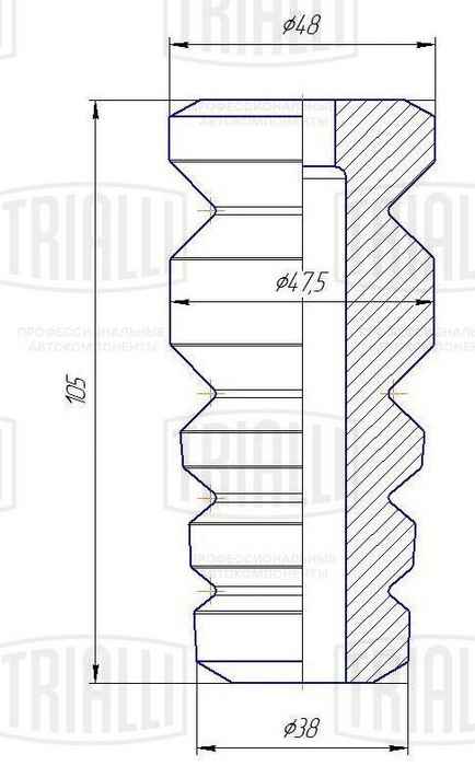 Отбойник стойки задней ВАЗ 2170 Приора <b>TRIALLI BC 0183</b> - изображение 1