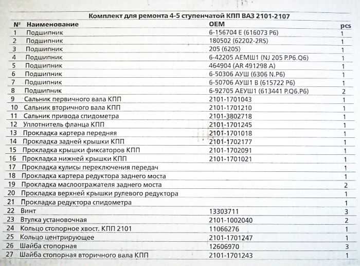Подшипник КПП ВАЗ 2101 5-ступ. Superiore (полный ремкомплект) <b>TRIALLI CTS 726</b> - изображение 2
