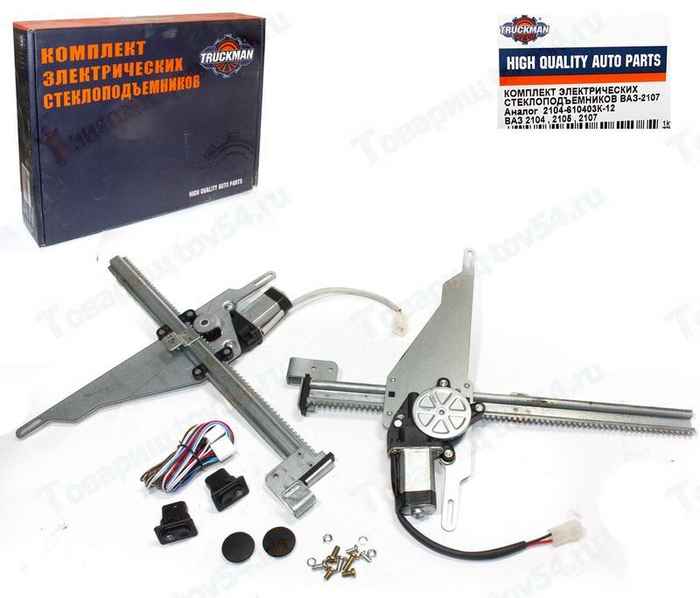 Стеклоподъемники ВАЗ 2104, 2105, 2107 с электромоторами комплект 2шт <b>TRUCKMAN 2104-610403К-12</b> - изображение