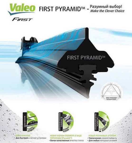 Щетка стеклоочистителя бескаркасная VALEO 575797 22'/550мм (Valeo First Pyramid) - изображение 3
