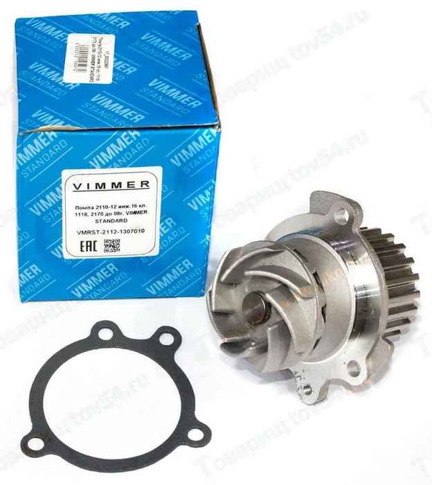 Помпа ВАЗ 2110-12 инж.16 кл., 1118 Калина, 2170 Приора до 08г. <b>VIMMER STANDARD VMRST-2112-1307010</b> - изображение