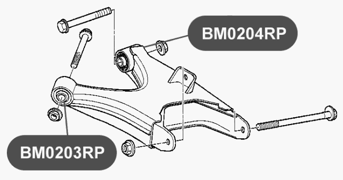 Сайлентблок полиуретановый рычага задней подвески, передний VTR BM0203RP - изображение 1