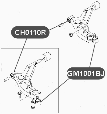 Сайлентблок рычага передней подвески, передний VTR CH0110R - изображение 1