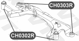 Сайлентблок подрамника передней подвески, передний VTR CH0302R - изображение 1