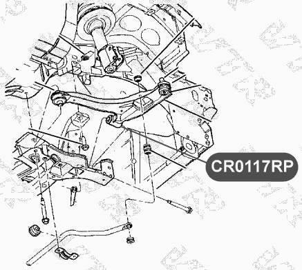 Сайлентблок полиуретановый рычага передней подвески, передний VTR CR0117RP - изображение 1
