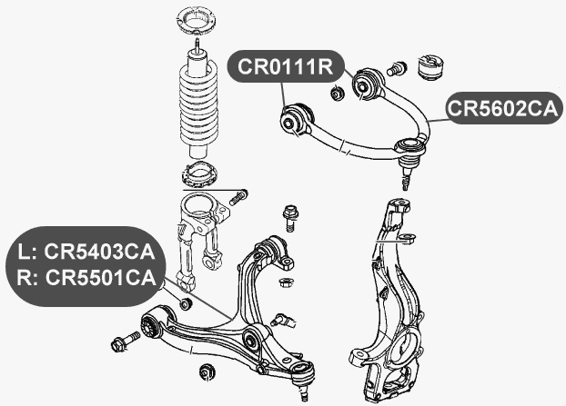 Рычаг передней подвески, нижний, левый VTR CR5403CA - изображение 1