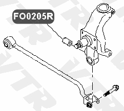 Сайлентблок поперечной тяги задней подвески, цапфы VTR FO0205R - изображение 1