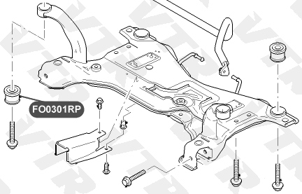 Сайлентблок полиуретановый подрамника передней подвески VTR FO0301RP - изображение 1