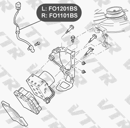 Датчик АБС передней подвески, правый VTR FO1101BS - изображение 1