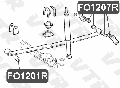 Втулка рессоры передней подвески, задняя VTR FO1207R - изображение 1