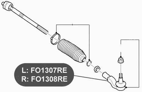 Наконечник тяги рулевого управления, левый <b>VTR FO1307RE</b> - изображение 1