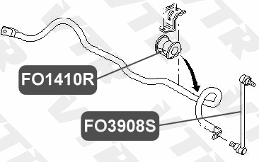Втулка стабилизатора передней подвески VTR FO1410R - изображение 1