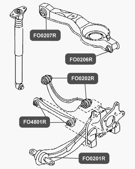 Сайлентблок поперечнего рычага задней подвески VTR FO4801R - изображение 1
