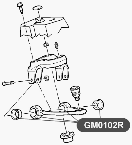 Сайлентблок верхнего рычага передней подвески VTR GM0102R - изображение 1